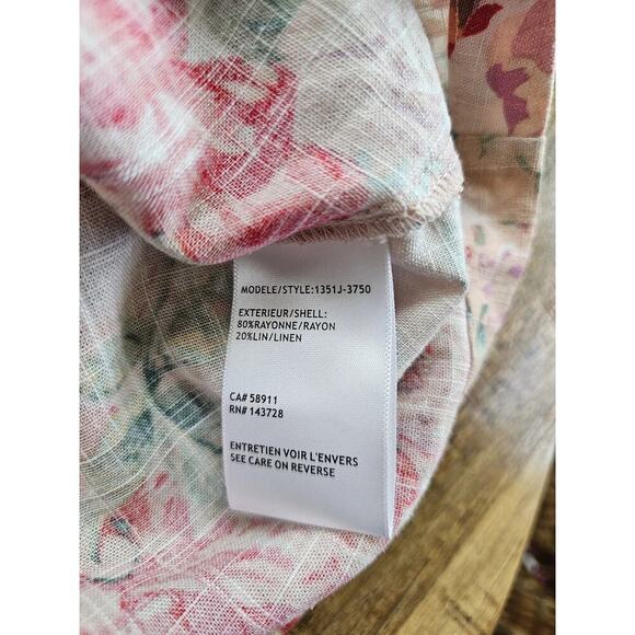 Patchington In Bloon Floral Linen Blend Jacket Shacket Women's Size M - Picture 9 of 9